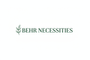Behr Necessities primary logo — deep botanical green wordmark with botanical sprig on white background