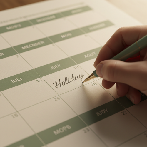 THE WHOLE YEAR large format annual wall calendar showing twelve month rows and writable space for every day.